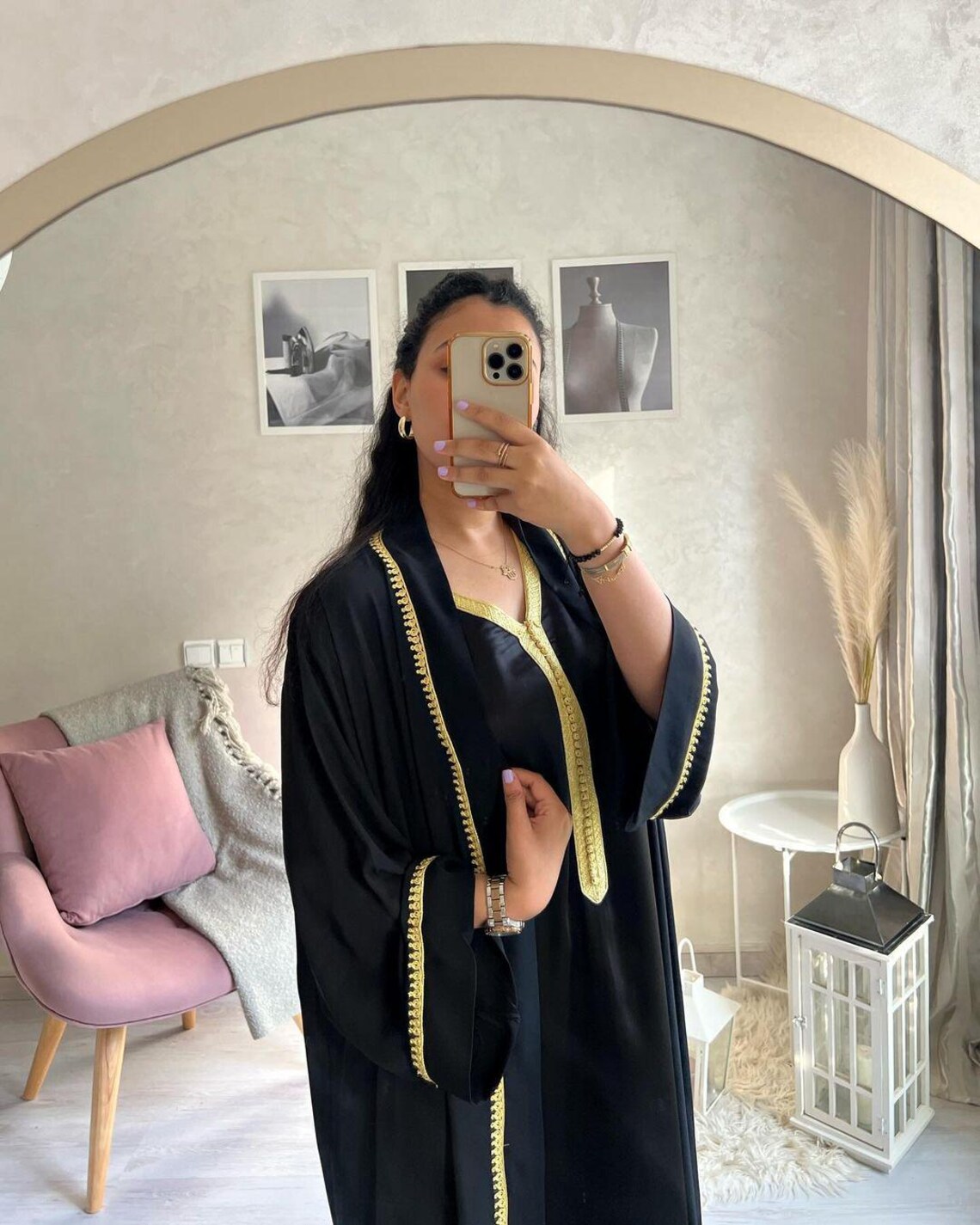 Djellaba in cashmere marocchino - grigio