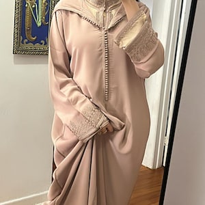 Moroccan Djellaba for Women - Moroccan Traditional Dress, Handbeaded Jellaba, Moroccan Kaftan, Embroidered Jellaba Dress
