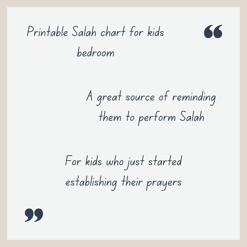 Printable Salah Chart for Kids - Etsy