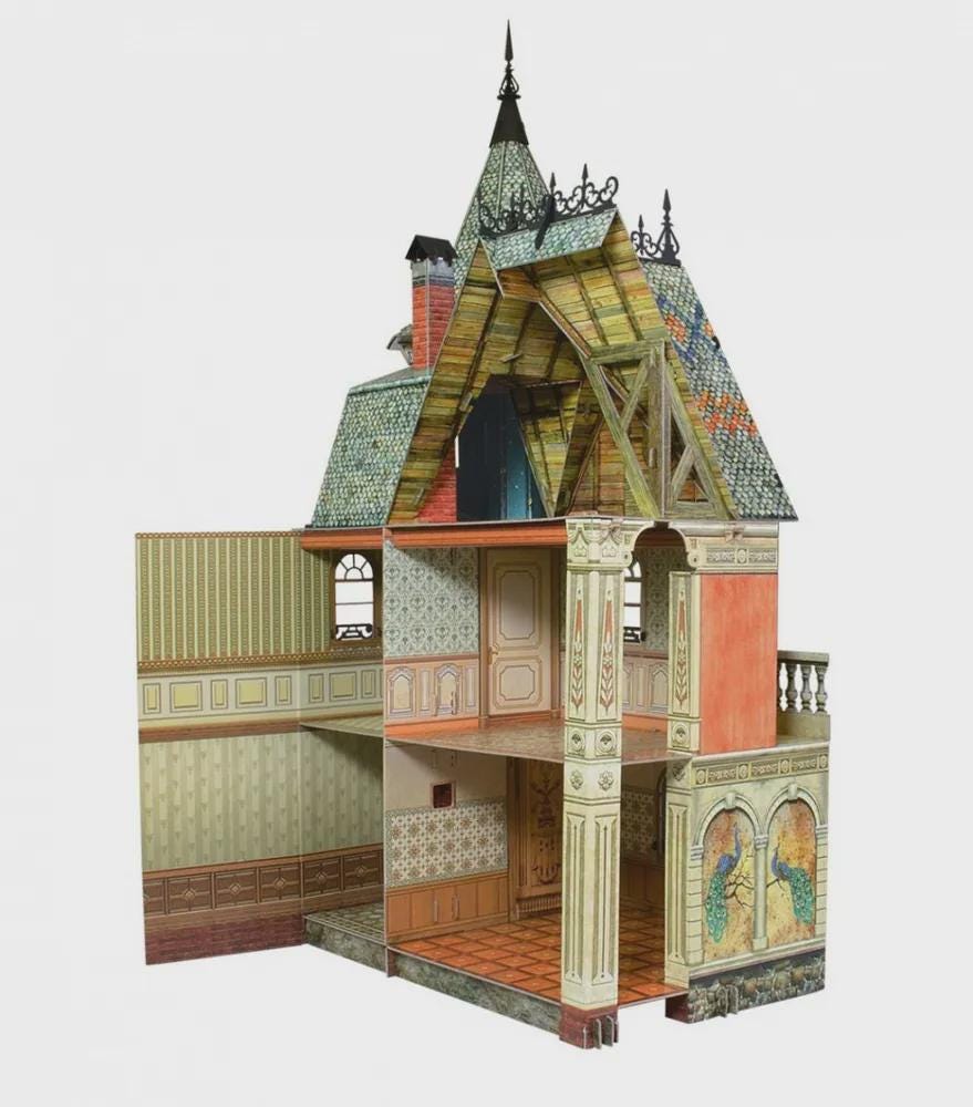 Victorian Dollhouse Kit – Large 3D DIY Cardboard Model – Buildable ...