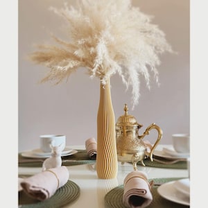 Modern 3D-Printed PLA Vase “Sekitei” – 24 cm Japandi Minimalist Dry Flower Vase, Eco-Friendly Home Decor