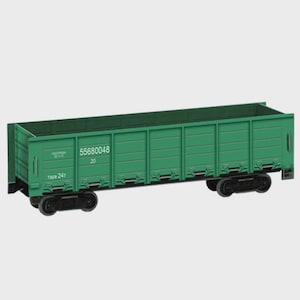 DIY 3D Green Open Freight Wagon Model Kit – HO Scale 1:87 Cardboard Railway Car, Paper Model Craft