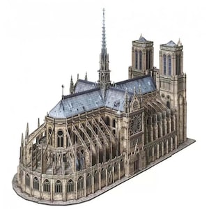 Notre-Dame 3D Puzzle Kit – DIY Architectural Model – Paper Cardstock Build – STEM Hobby Gift