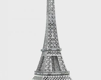 Eiffel Tower Silver 3D Puzzle Cardboard Model Kit, Paris Architecture Gift, DIY Building Landmark, Travel Souvenir for Adults and Kids