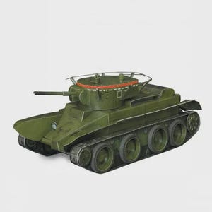 DIY 3D BT-5 Tank Model Kit – 1:35 Scale Paper Craft Armored Vehicle – Cardboard Assembly Kit for Hobbyists