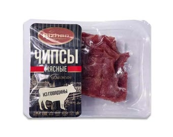 4 x Bizhan Beef Meat Chips Snack Jerky Natural Halal Made in Kazakhstan 30g
