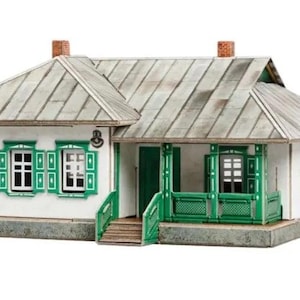Puzzle 3D fai da te Costruttore Casa di campagna Capanna russa Senza colla Senza forbici 1/87