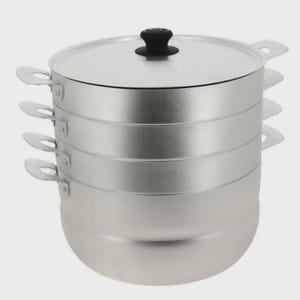 KALITVA Triple-Tiered Mantovarka – 6L Aluminum Dumpling Steamer – Central Asian & Russian Cookware