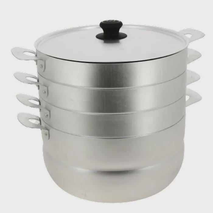 KALITVA Triple-tiered Mantovarka – 6L Aluminum Dumpling Steamer