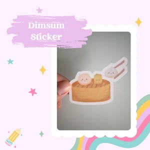 Pegatinas de dim sum, aperitivo asiático, aperitivo infantil, pegatinas, kawaii, pegatinas para niños, pegatinas para niños, cuaderno, decoración, camarones, empanadillas, comida