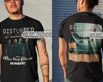 Unisex Tshirt Disturbed, Sweat Shirt Disturbed, Hoodie Disturbed, the sickness 25TH Anniversary Tour 2025
