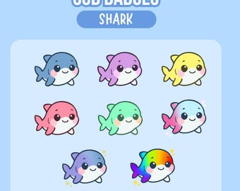 Shark Twitch Sub Badges / Sub Badges / Subscription Badges / Streaming Badges
