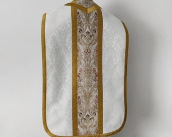 White Roman chasuble with set