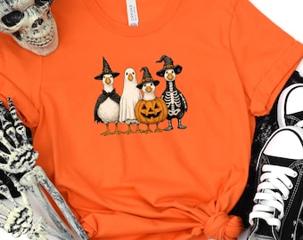 Halloween Goose Shirt, Halloween Shirt, Spooky Goose Shirt, Womens Halloween Shirt, Halloween Gift, Fall shirt, Skeleton Goose shirt