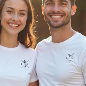 Personalized Anniversary Name T-shirt, Custom Anniversary Date Shirt, Matching Couples Outfit, Honeymoon Shirt, Wedding Date Sweatshirt