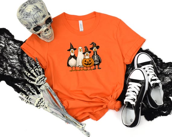 Halloween Goose Shirt, Halloween Shirt, Spooky Goose Shirt, Womens Halloween Shirt, Halloween Gift, Fall shirt, Skeleton Goose shirt