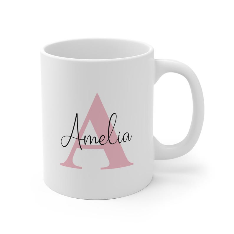 Personalized Ceramic Mug With Initials and Name, Custom Children's ...