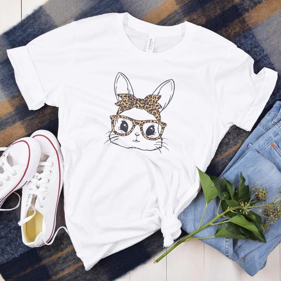 Happy Easter Shirt For Women - Cute Rabbit Graphic Tee, Green Short Sleeve Top, Medium - View #8