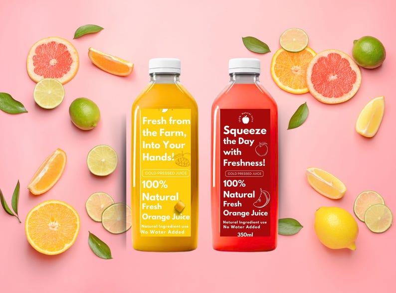 Juice Bottle Label Template, Juice Bottle Label, Editable Juice Labels