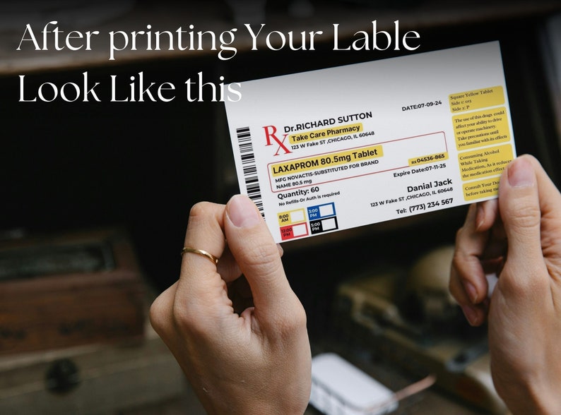 Prescription Label Template, Pill Bottle Label, RX Bottle Label