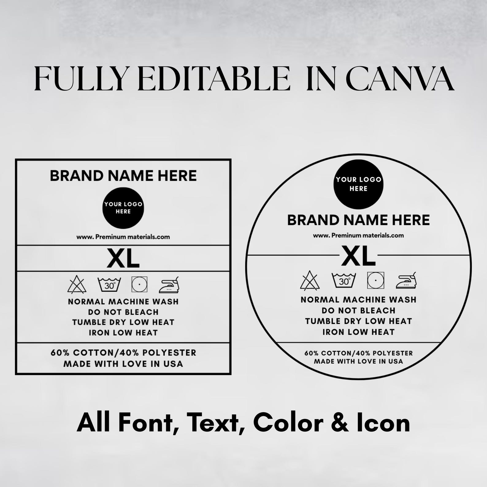 Neck Label Template, Custom Tagless Label, Neck Labels, Custom Clothing ...