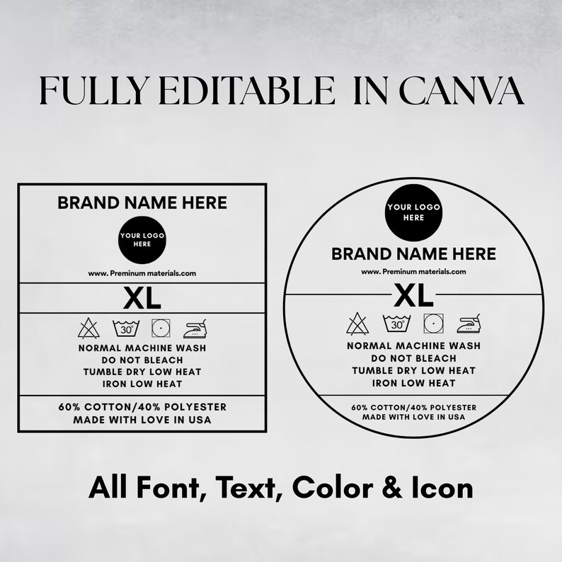 Neck Label Template, Custom Tagless Label, Neck Labels, Custom Clothing ...