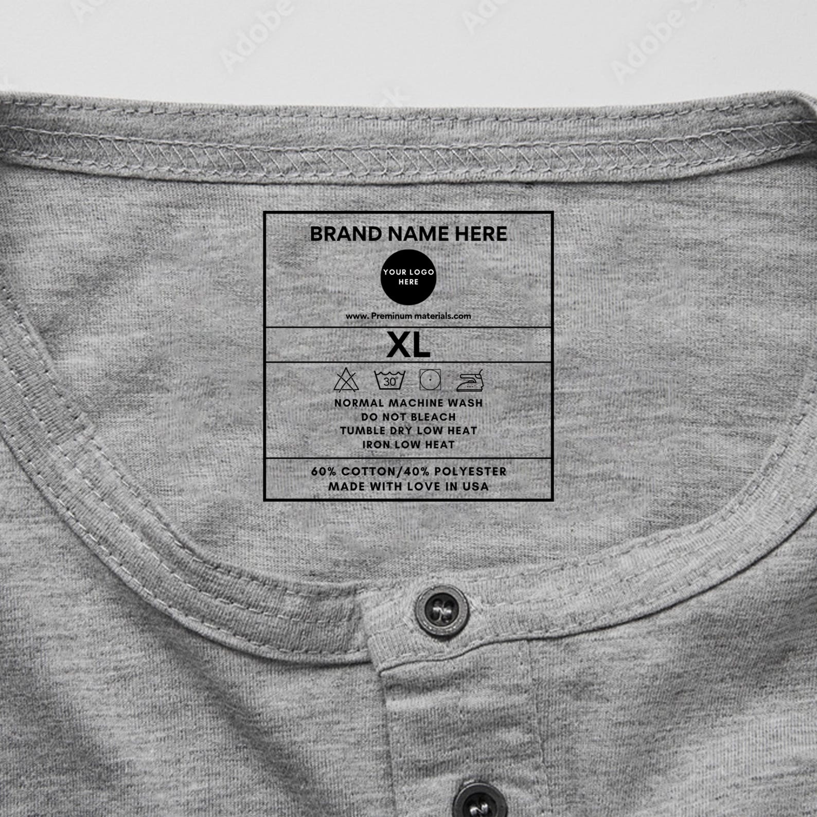 Neck Label Template, Custom Tagless Label, Neck Labels, Custom Clothing ...