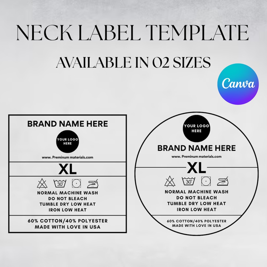 Free Neck Label Template.pdf Neck Label Template, Custom Tagless Label, Neck Labels, Custom Clothing ...