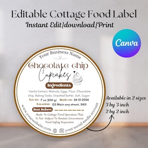 Étiquette de produit alimentaire Cottage, Autocollants d&#39;étiquettes d&#39;ingrédients, Étiquette de bricolage, Emballage de petite entreprise, Étiquette de produits de boulangerie maison, Autocollants de boulangerie maison, Cupcakes