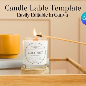 Canva Candle Label Template,  Modern Candle Label, Customizable Candle Label, Printable Candle Label, Label Template, Editable Candle Label
