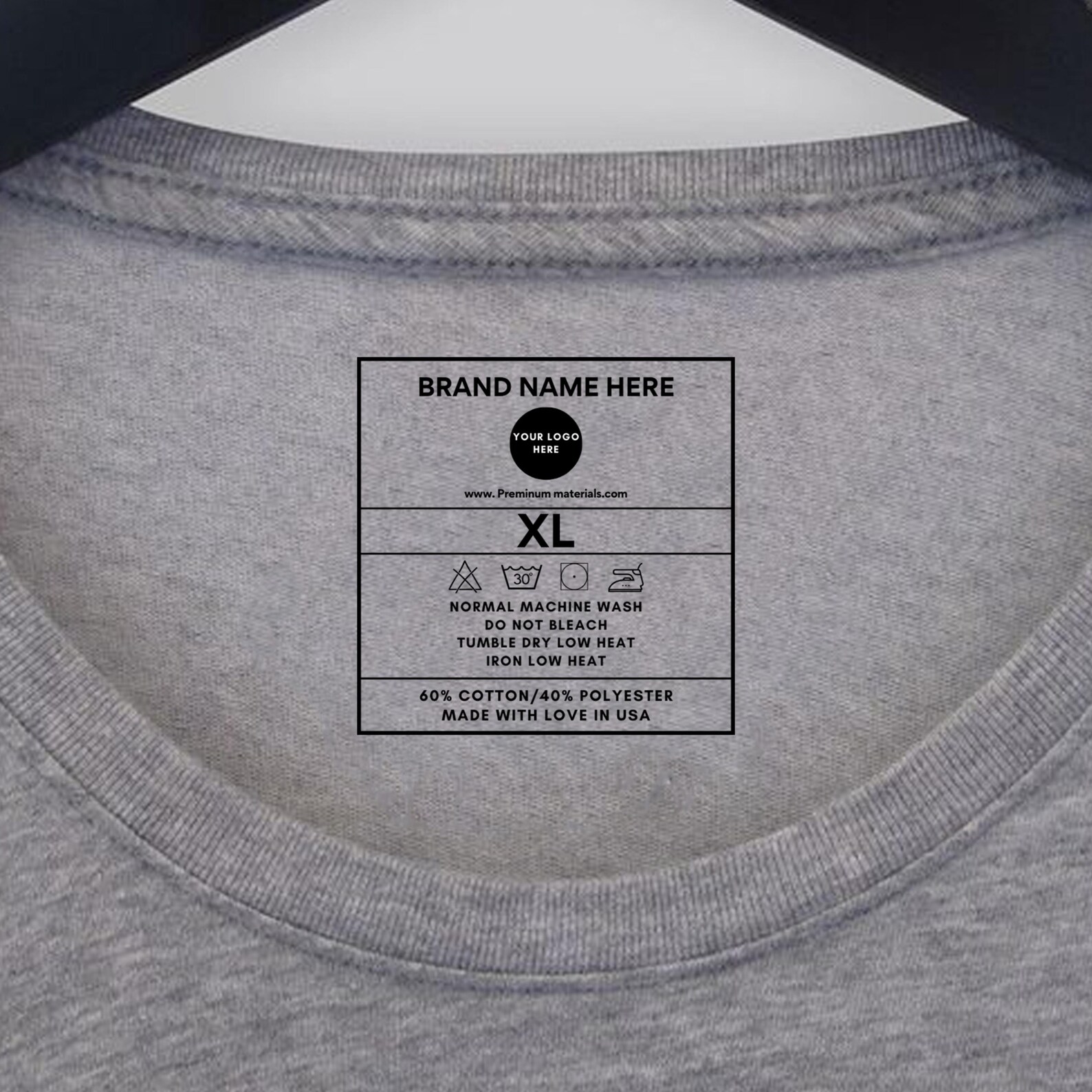 Neck Label Stickers Neck Label Template, Custom Tagless Label, Neck Labels, Custom Clothing ...