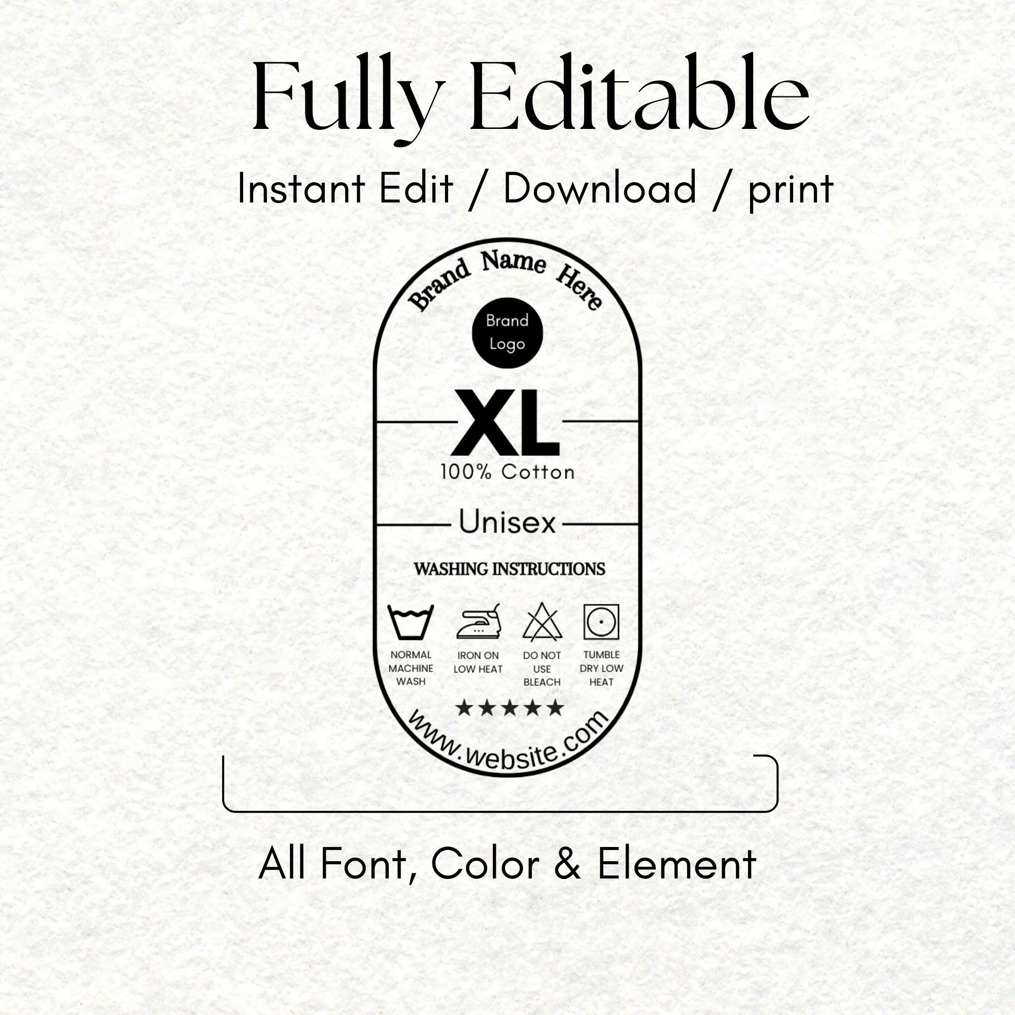 Free Neck Label Template.pdf Custom Neck Label Template, Tagless Clothing (canva, 2x2.5 Inches, PDF ...
