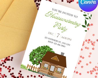 Modern Housewarming Invitation Template: Home Sweet Home (Digital Download)