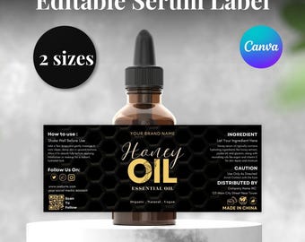 Dropper Bottle Label Template, Tincture Label, Essential Oil, Hair Oil Label, Cosmetic Bottle Label, Hair Product Labels,Essential Oil Label