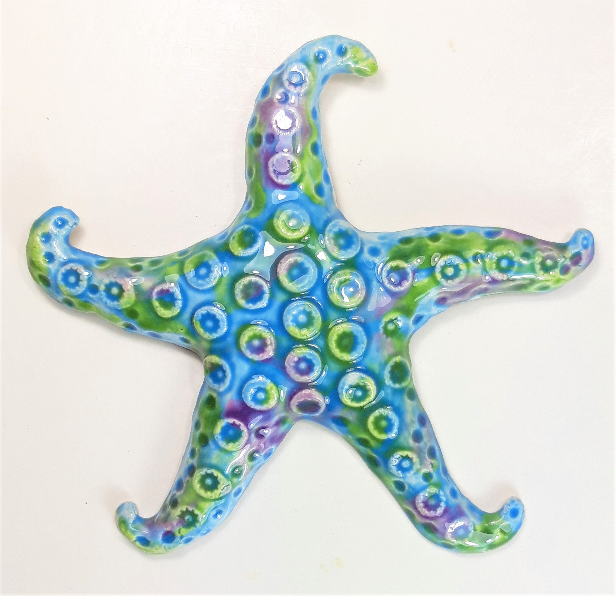 Turquoise Ceramic Starfish Pottery Starfish Garden Clay Art Etsy