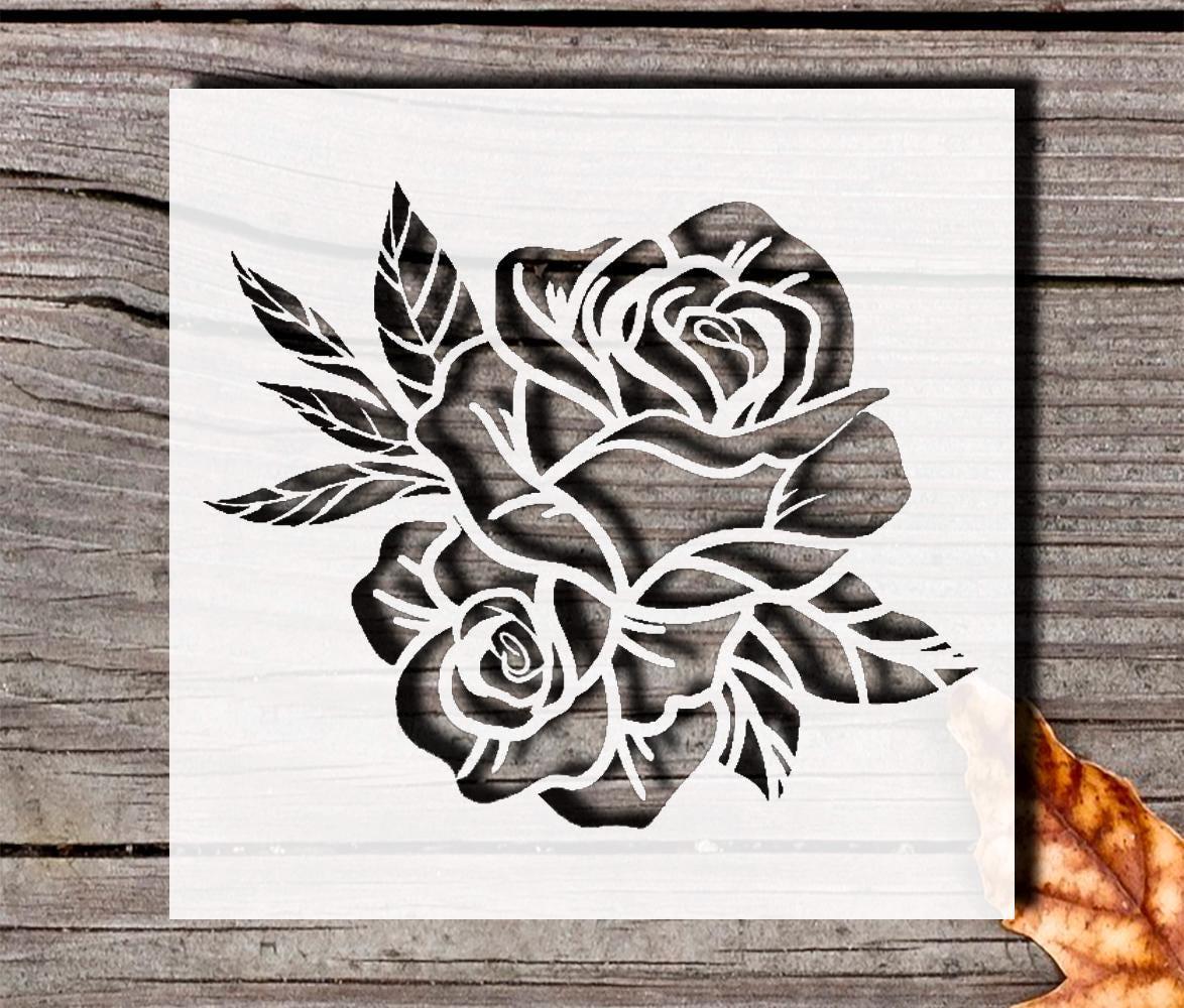 Reusable Flower Rose Stencils for DIY Crafts Boho Floral Wall Art ...