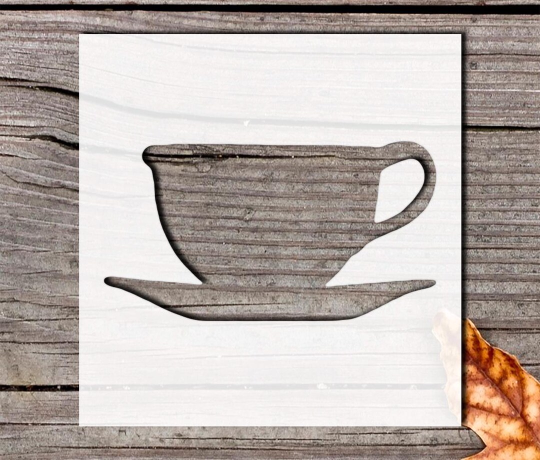 Tea Cup Stencils for Painting, 4-inch, Reusable Plastic Template for ...