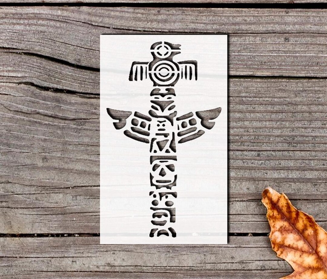 Totem Pole Stencil Template for Majestic Tribal Wall Art Reusable