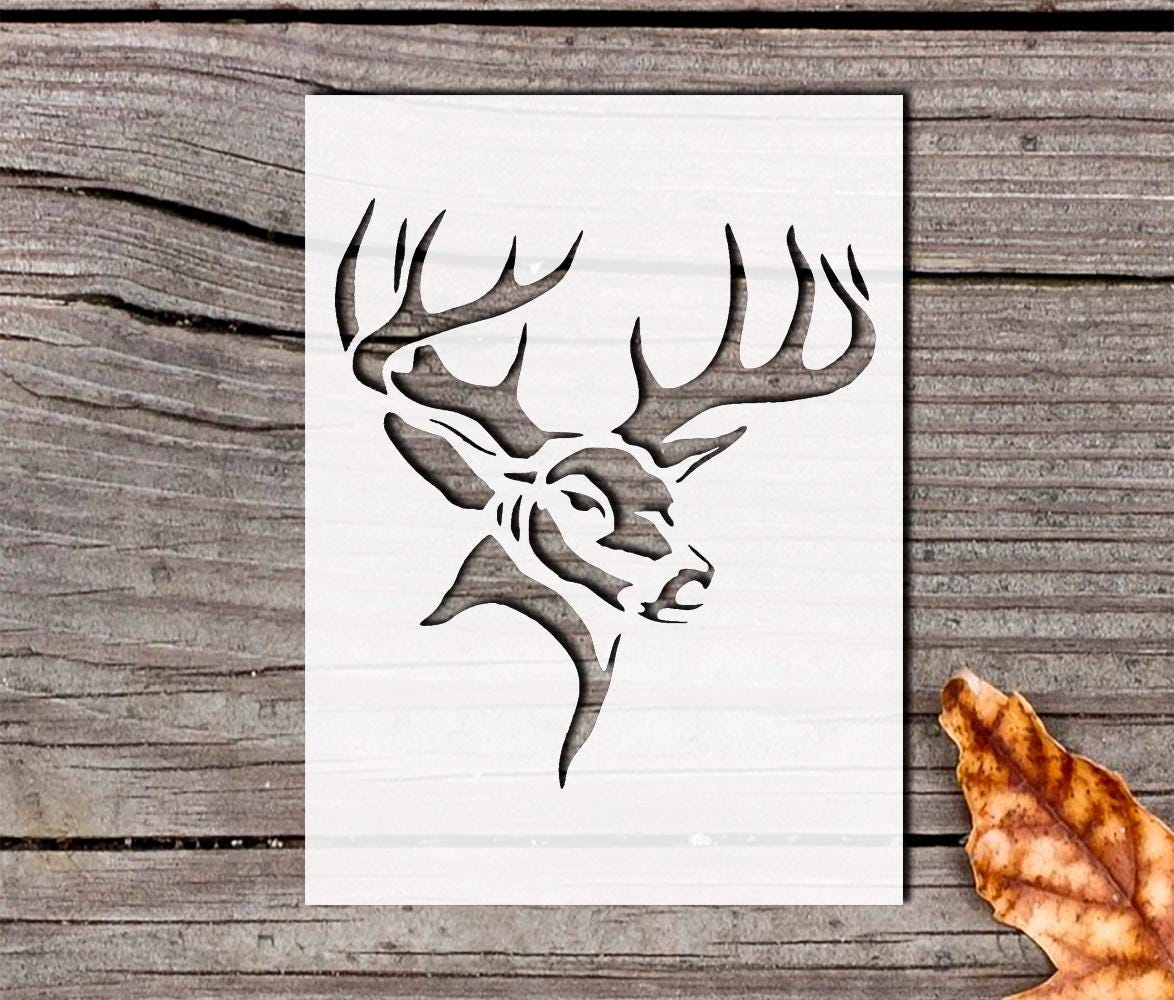 head-deer-stencils-for-painting-reusable-plastic-template-for-crafts-art-etsy