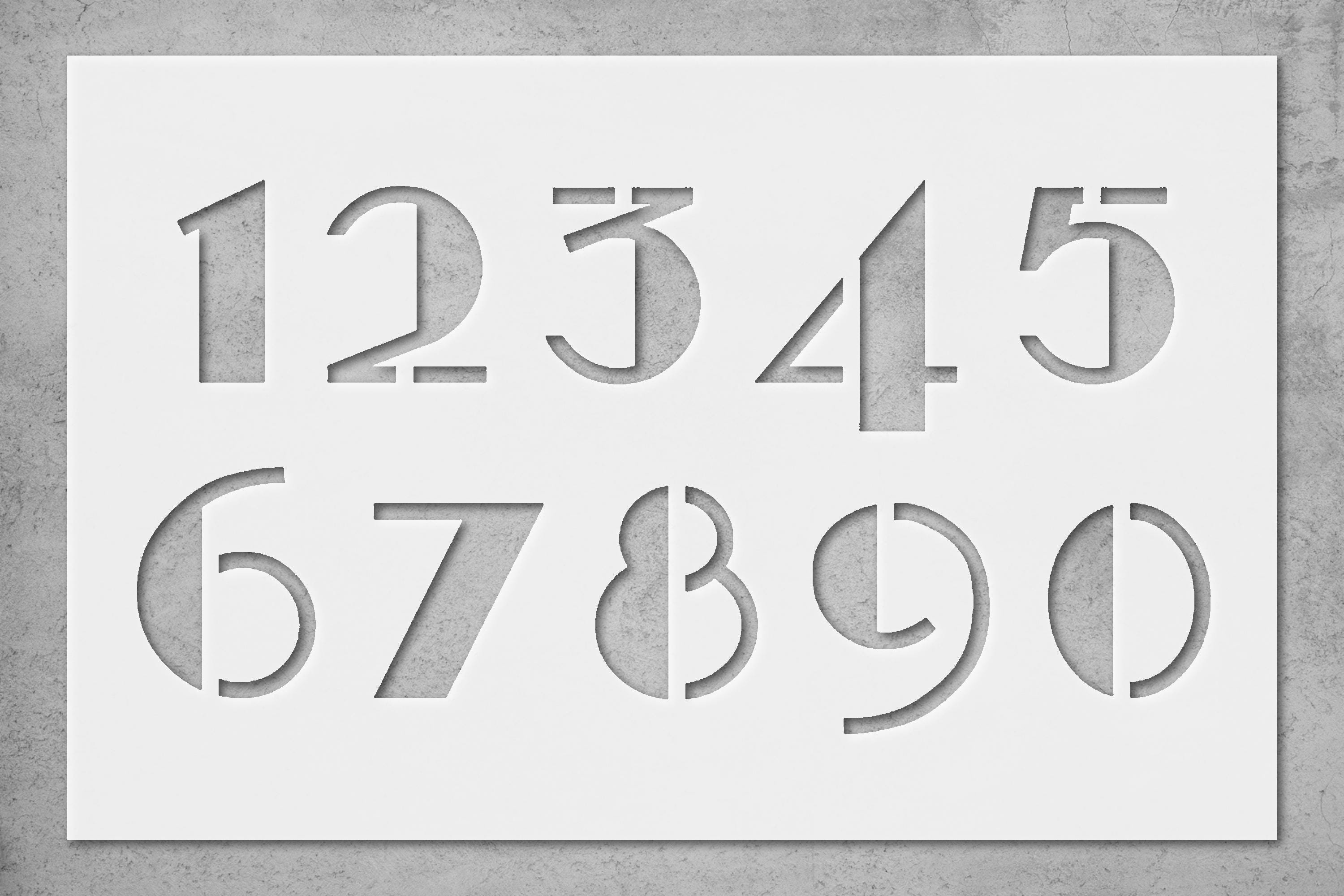 ART DECO 20s Numbers Stencil - Vintage Fancy Font, Wall Art, DIY Crafts, Home Decor - Stencil Template Reusable