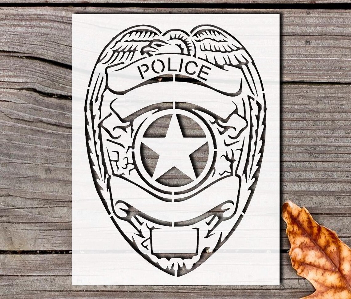 Reusable Police Badge Stencil Template for DIY Crafts Wall Art ...