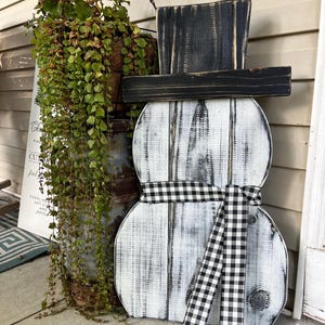 Wooden Snowman Decor, Indoor/Outdoor, Farmhouse, Rustic, Holiday, Winter, Porch Decor, Handmade, Entryway, Christmas