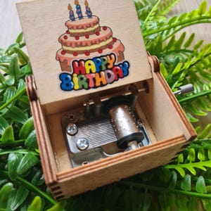 Handmade Wooden Music Box – A Timeless Treasure of Elegance and Melody - Happy Birthday, Rustic Carved Wooden Music Box