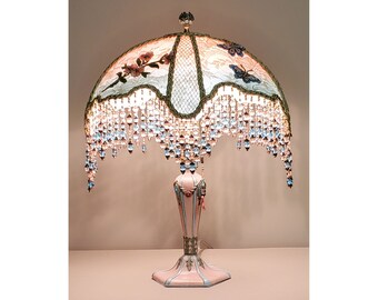 SOLD Vintage Table Lamp with Victorian Lamp shade- My Coraline # 0421