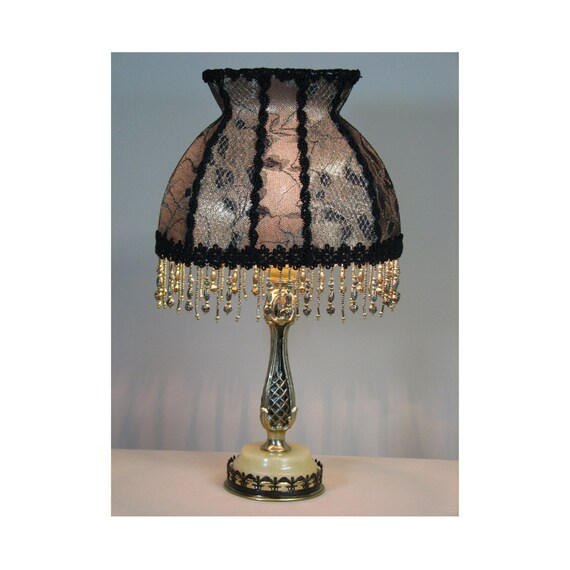 Vintage Table Lamp With Victorian Shade The Letter From Paris 0415