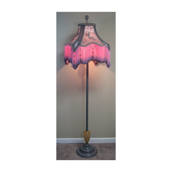 Vintage Floor Lamp With Victorian Shade Serendipity Vintage Floor Lamp With Victorian, Vintage Floor Lamp