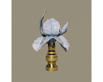 Iris Lamp Finial Hand Crafted Porcelain look