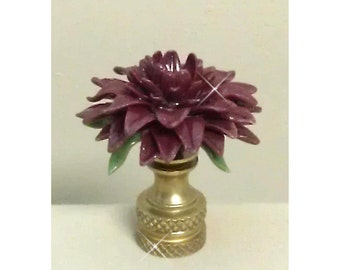 Dahlia Flower Lamp Finial..Handcrafted in custom colors