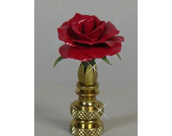 Rose Flower Lamp Finial...Custom Crafted..Custom Colors