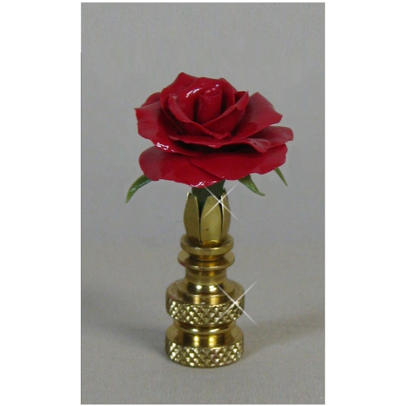 Rose Flower Lamp Finial Custom Crafted Colors